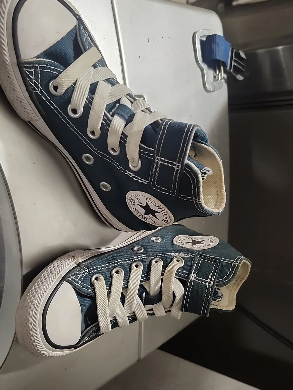 Converse Kids High Top Sneakers in Navy and White